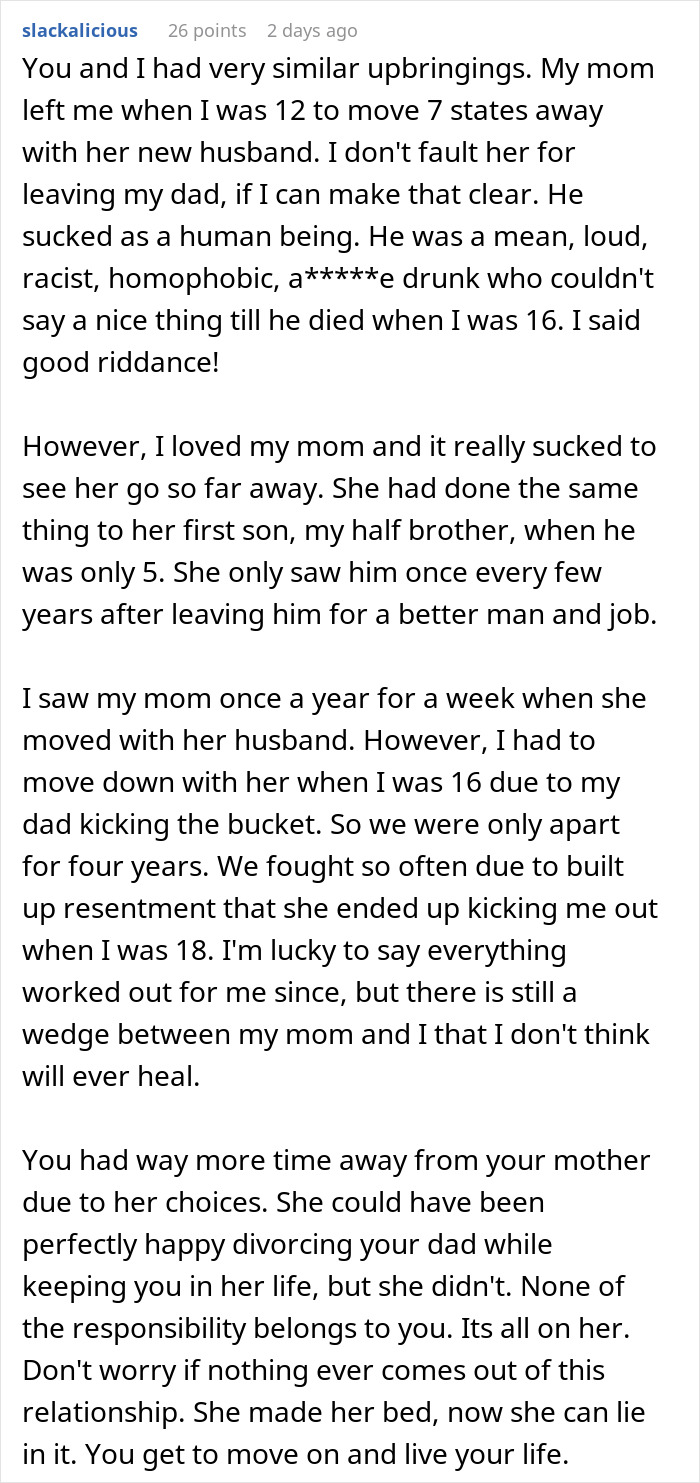 Self-Centered Mom Disappears For 16 Years, Mad She Doesn’t Get Forgiveness And A Fresh Start Self-Centered Mom Disappears For 16 Years, Mad She Doesn’t Get Forgiveness And A Fresh Start