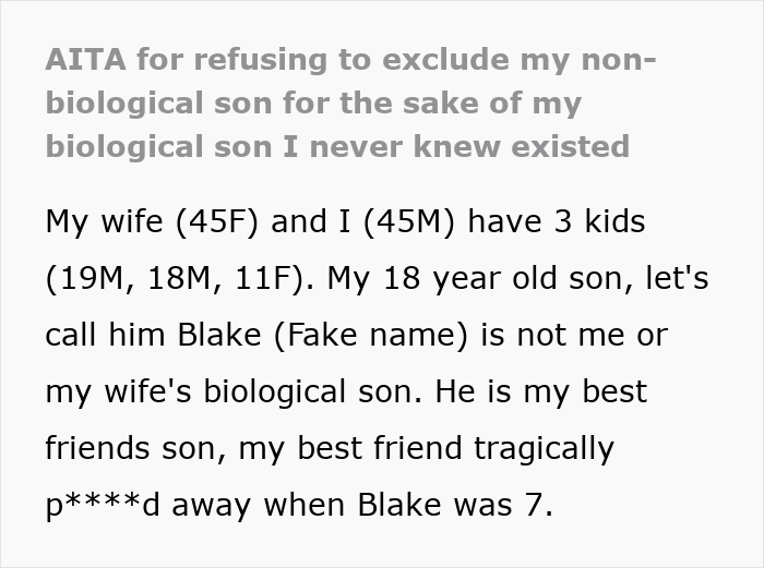 Dad Refuses To Separate His Sons By Blood Or Adoption, Newly Found Bio Son Takes It Personally Dad Refuses To Separate His Sons By Blood Or Adoption, Newly Found Bio Son Takes It Personally