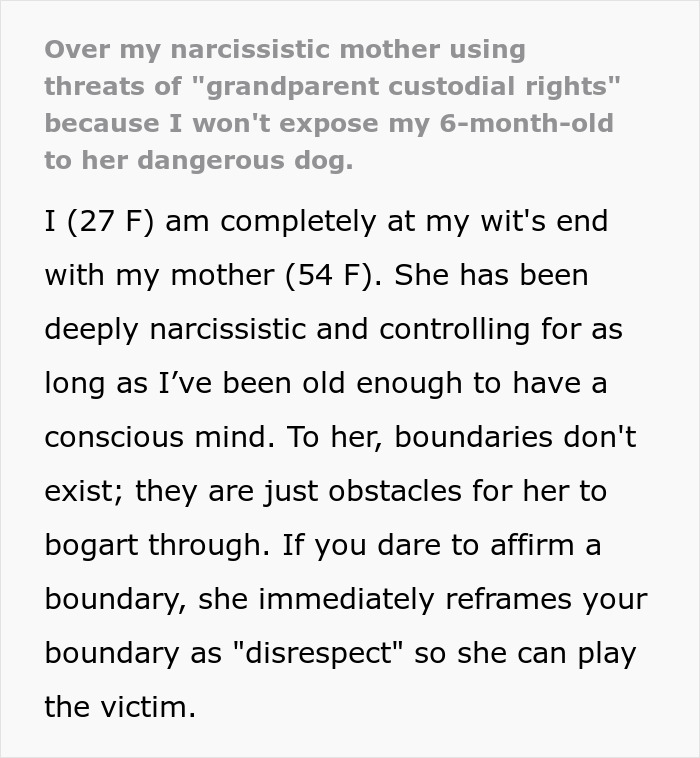 Delusional Mom Threatens To Sue Daughter Because She Doesn’t Feel Safe Around Her Dog