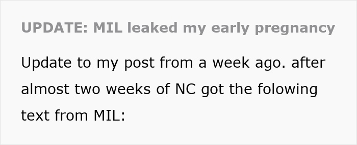 MIL Leaks Major News She Was Told This Was A Secret, Sends An Infuriating Non-Apology MIL Leaks Major News She Was Told This Was A Secret, Sends An Infuriating Non-Apology