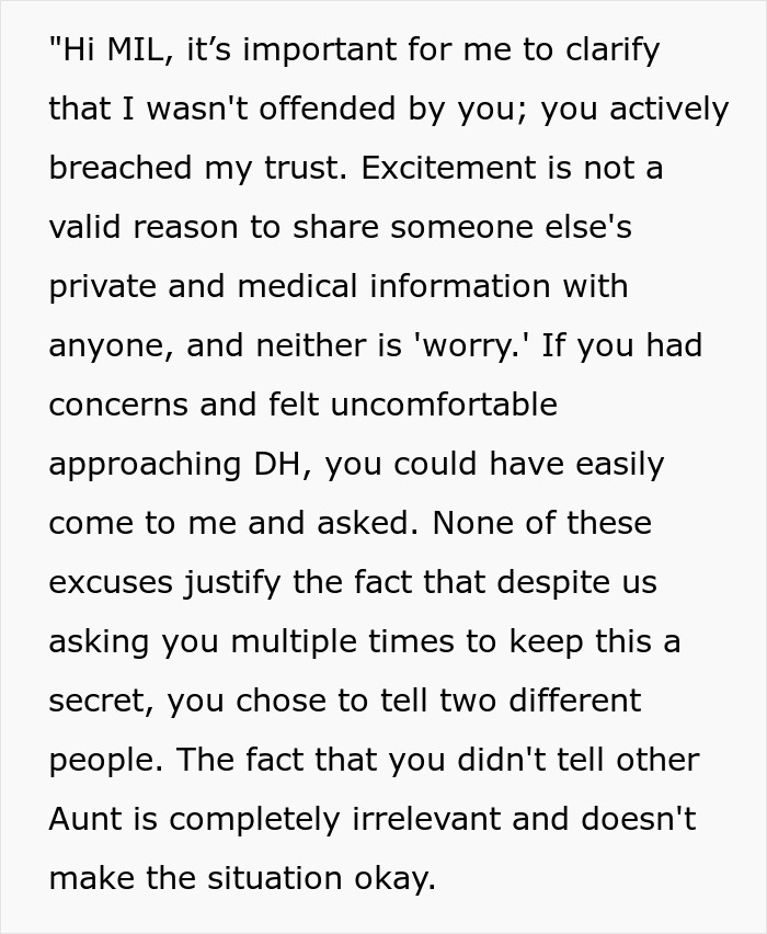 MIL Leaks Major News She Was Told This Was A Secret, Sends An Infuriating Non-Apology MIL Leaks Major News She Was Told This Was A Secret, Sends An Infuriating Non-Apology