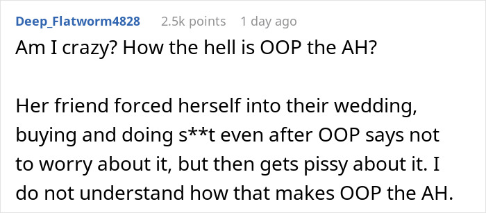 Entitled Bestie Helps With Wedding Planning, Cuts Woman Off Because She Rejected Most Of Her Ideas Entitled Bestie Helps With Wedding Planning, Cuts Woman Off Because She Rejected Most Of Her Ideas