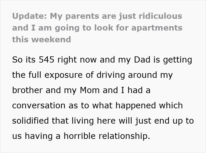Controlling Parents Demand $1K Rent Attached With A Million Rules, Annoyed 23YO Plans To Ditch Home