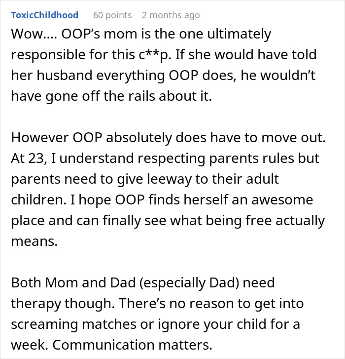 Controlling Parents Demand $1K Rent Attached With A Million Rules, Annoyed 23YO Plans To Ditch Home