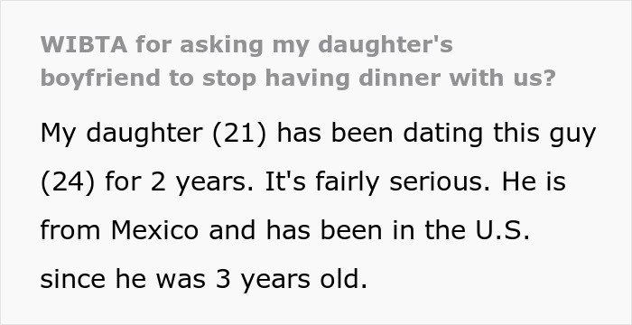 Daughter Defends Her BF&rsquo;s Bizarre And Costly Dinner Table Habit After Mom Asks To Make Him Stop It
