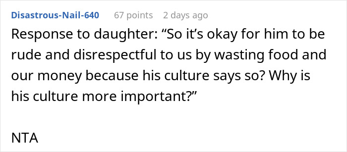 Daughter Defends Her BF&rsquo;s Bizarre And Costly Dinner Table Habit After Mom Asks To Make Him Stop It