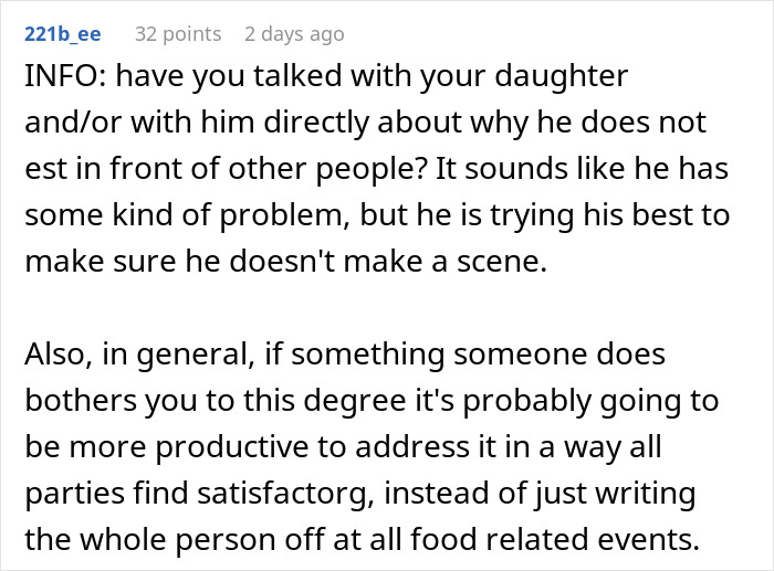 Daughter Defends Her BF&rsquo;s Bizarre And Costly Dinner Table Habit After Mom Asks To Make Him Stop It