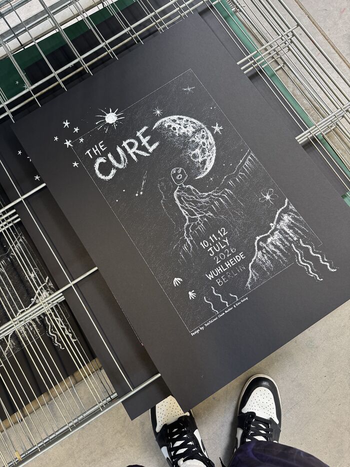 A Tattoo Artist Turned His Three-Year-Old Daughter’s Chalk Drawings Into A Poster For The Cure’s Berlin Concerts