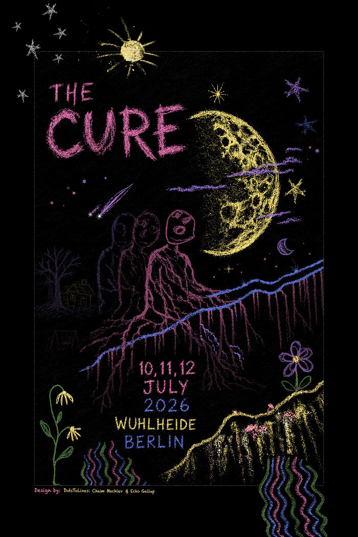 A Tattoo Artist Turned His Three-Year-Old Daughter’s Chalk Drawings Into A Poster For The Cure’s Berlin Concerts