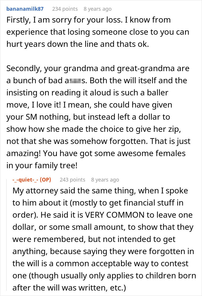 Great-Grandma Hilariously Trolls From Beyond The Grave, Leaves Entitled In-Law Fuming Great-Grandma Hilariously Trolls From Beyond The Grave, Leaves Entitled In-Law Fuming