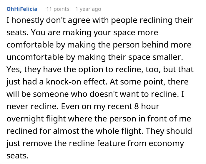 Woman Physically Stops Stranger From Reclining On An Overnight Flight, Throws A Tantrum Woman Physically Stops Stranger From Reclining On An Overnight Flight, Throws A Tantrum