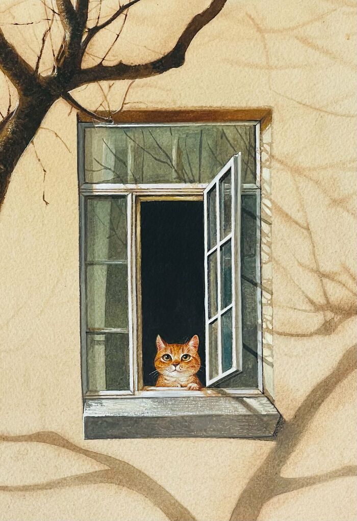42 Charming Cat Illustrations By Ricky Wei Showing Felines Living Human Lives 42 Charming Cat Illustrations By Ricky Wei Showing Felines Living Human Lives