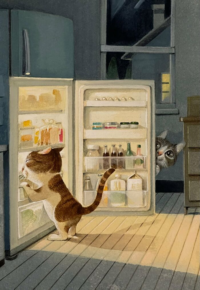 42 Charming Cat Illustrations By Ricky Wei Showing Felines Living Human Lives 42 Charming Cat Illustrations By Ricky Wei Showing Felines Living Human Lives