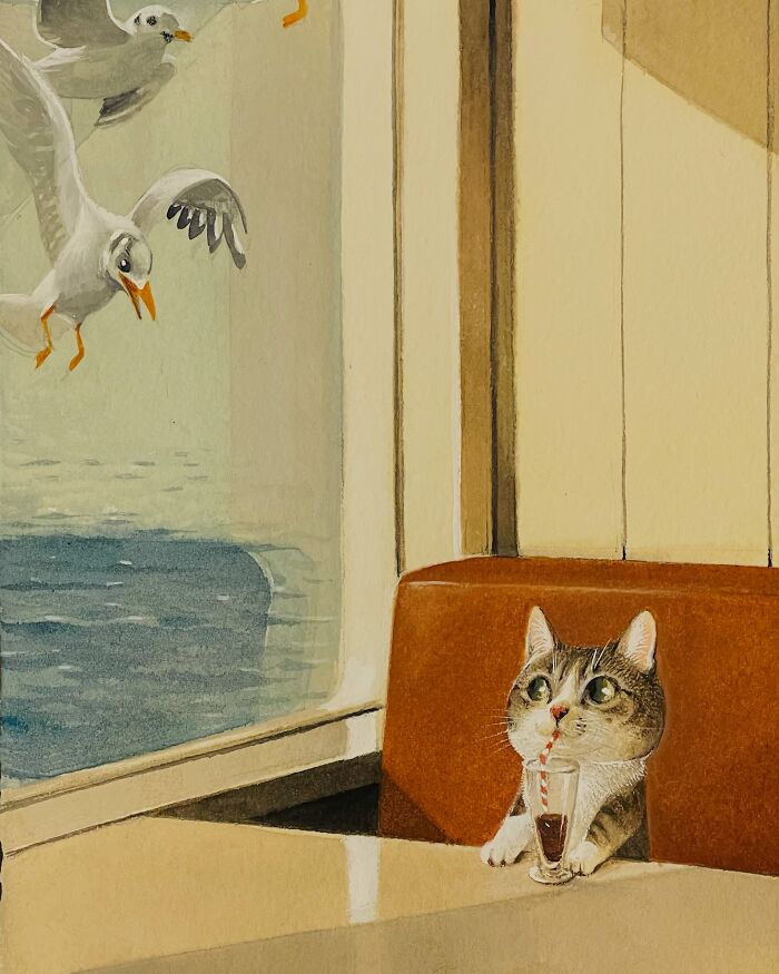 42 Charming Cat Illustrations By Ricky Wei Showing Felines Living Human Lives 42 Charming Cat Illustrations By Ricky Wei Showing Felines Living Human Lives