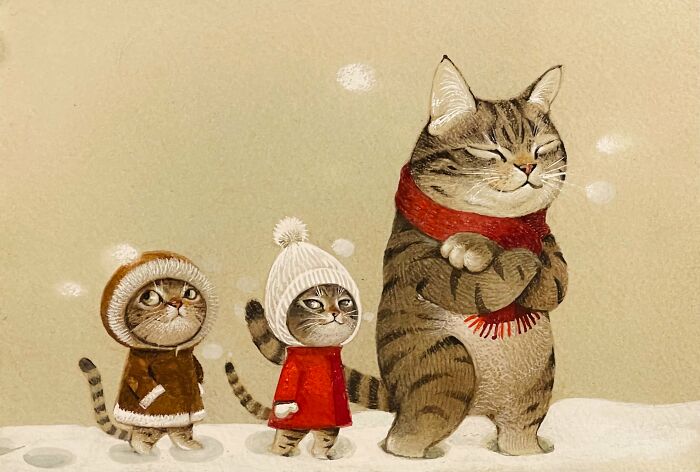 42 Charming Cat Illustrations By Ricky Wei Showing Felines Living Human Lives 42 Charming Cat Illustrations By Ricky Wei Showing Felines Living Human Lives