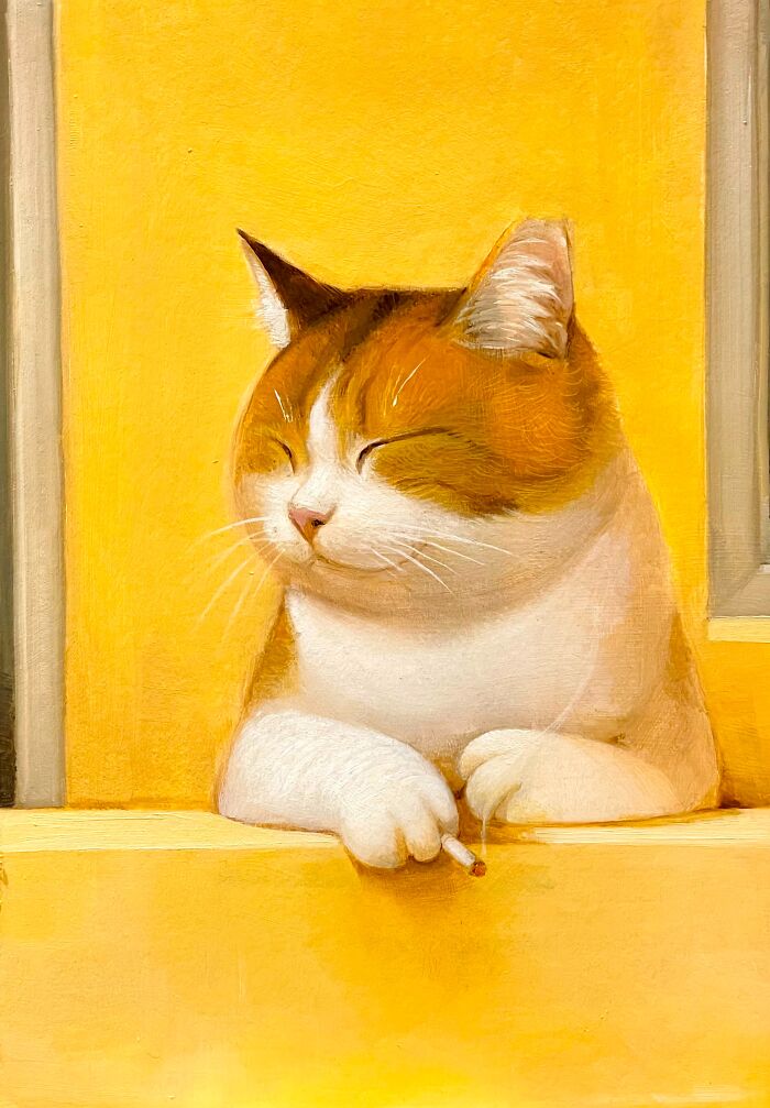 42 Charming Cat Illustrations By Ricky Wei Showing Felines Living Human Lives 42 Charming Cat Illustrations By Ricky Wei Showing Felines Living Human Lives