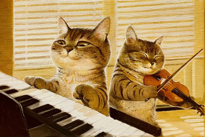 42 Charming Cat Illustrations By Ricky Wei Showing Felines Living Human Lives 42 Charming Cat Illustrations By Ricky Wei Showing Felines Living Human Lives
