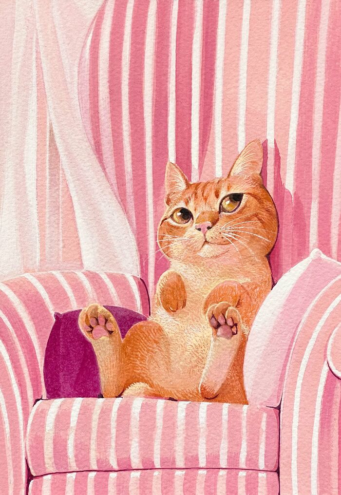 42 Charming Cat Illustrations By Ricky Wei Showing Felines Living Human Lives 42 Charming Cat Illustrations By Ricky Wei Showing Felines Living Human Lives