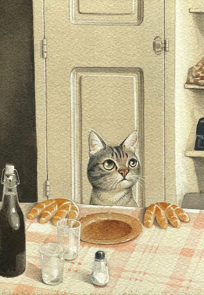 42 Charming Cat Illustrations By Ricky Wei Showing Felines Living Human Lives 42 Charming Cat Illustrations By Ricky Wei Showing Felines Living Human Lives