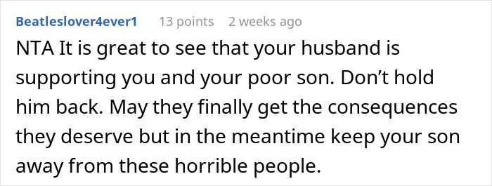Woman Lets Her Husband Go Hard On His Ex-In-Laws After Her Son Starts Asking Painful Questions Woman Lets Her Husband Go Hard On His Ex-In-Laws After Her Son Starts Asking Painful Questions