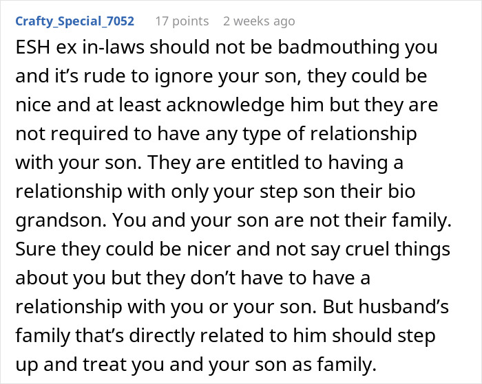 Woman Lets Her Husband Go Hard On His Ex-In-Laws After Her Son Starts Asking Painful Questions Woman Lets Her Husband Go Hard On His Ex-In-Laws After Her Son Starts Asking Painful Questions