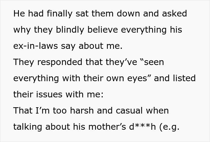 Woman Lets Her Husband Go Hard On His Ex-In-Laws After Her Son Starts Asking Painful Questions Woman Lets Her Husband Go Hard On His Ex-In-Laws After Her Son Starts Asking Painful Questions