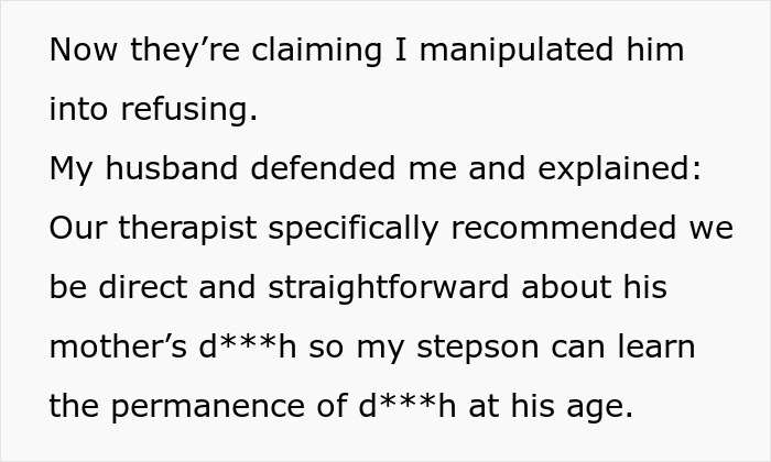 Woman Lets Her Husband Go Hard On His Ex-In-Laws After Her Son Starts Asking Painful Questions Woman Lets Her Husband Go Hard On His Ex-In-Laws After Her Son Starts Asking Painful Questions