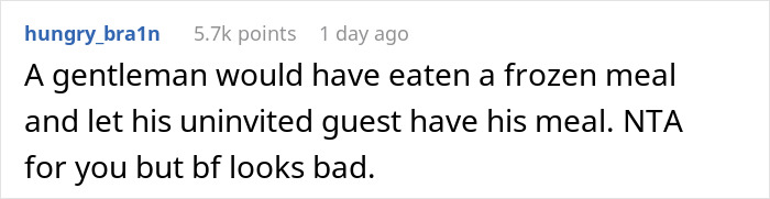 Man Expects A Free Steak And Lobster Dinner For GF, Explodes When Offered Frozen Meal Instead Man Expects A Free Steak And Lobster Dinner For GF, Explodes When Offered Frozen Meal Instead