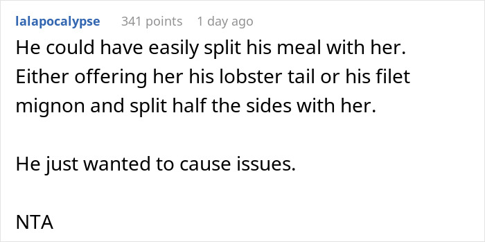 Man Expects A Free Steak And Lobster Dinner For GF, Explodes When Offered Frozen Meal Instead Man Expects A Free Steak And Lobster Dinner For GF, Explodes When Offered Frozen Meal Instead
