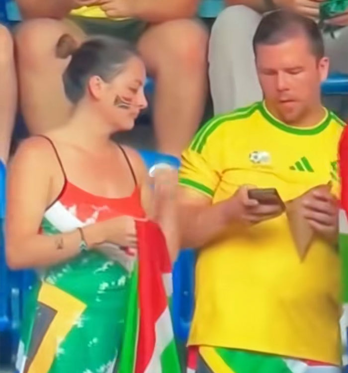 Couple’s Viral World Cup Moment Backfires As Fans Urge Woman To “File For Divorce” Couple’s Viral World Cup Moment Backfires As Fans Urge Woman To “File For Divorce”
