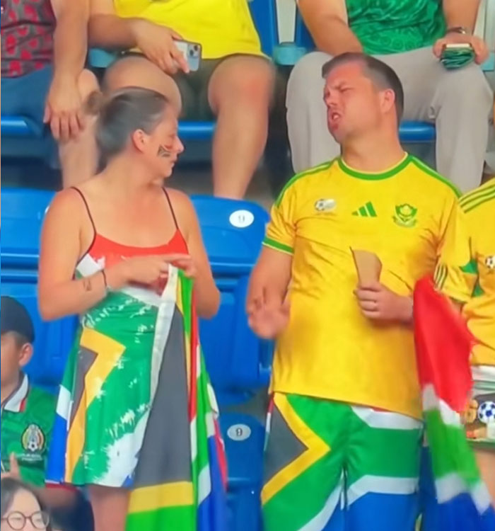 Couple’s Viral World Cup Moment Backfires As Fans Urge Woman To “File For Divorce” Couple’s Viral World Cup Moment Backfires As Fans Urge Woman To “File For Divorce”