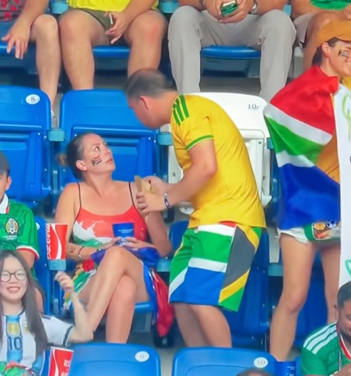 Couple’s Viral World Cup Moment Backfires As Fans Urge Woman To “File For Divorce” Couple’s Viral World Cup Moment Backfires As Fans Urge Woman To “File For Divorce”