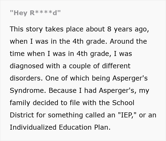 Teacher Encourages Class To Bully Boy With Asperger’s But He Gets Revenge: “Doesn’t Mean I Was An Idiot” Teacher Encourages Class To Bully Boy With Asperger’s But He Gets Revenge: “Doesn’t Mean I Was An Idiot”