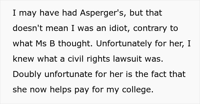 Teacher Encourages Class To Bully Boy With Asperger’s But He Gets Revenge: “Doesn’t Mean I Was An Idiot” Teacher Encourages Class To Bully Boy With Asperger’s But He Gets Revenge: “Doesn’t Mean I Was An Idiot”