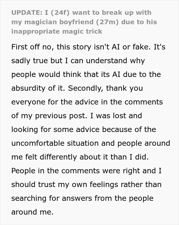 Magician Boyfriend Keeps Making Things Disappear, But One Final Trick Makes His Relationship Vanish Magician Boyfriend Keeps Making Things Disappear, But One Final Trick Makes His Relationship Vanish