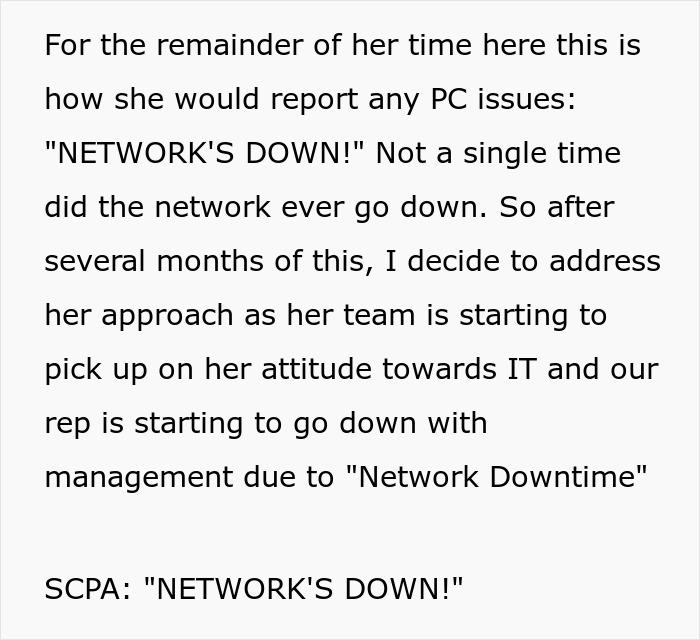IT Worker Takes Down Buffoon Accountant With Clever Plan, Says “Network’s Down” Right Back At Her IT Worker Takes Down Buffoon Accountant With Clever Plan, Says “Network’s Down” Right Back At Her