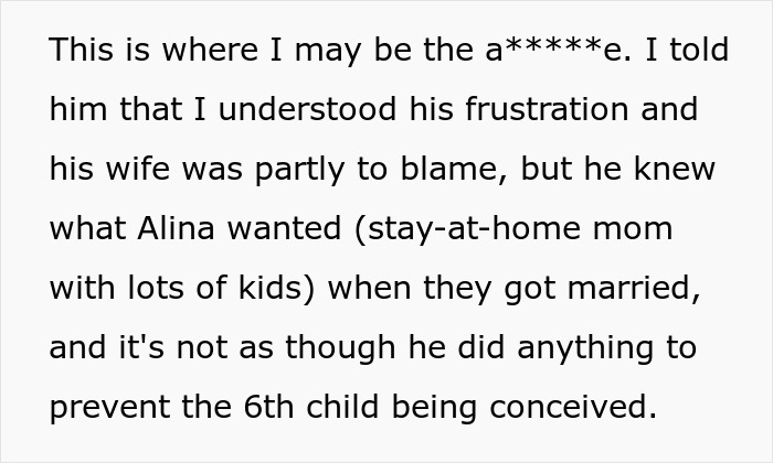 Guy Glad Wife Is SAHM, Regrets It When They’re Having 6th Kid, Sibling Says It’s His Fault Too