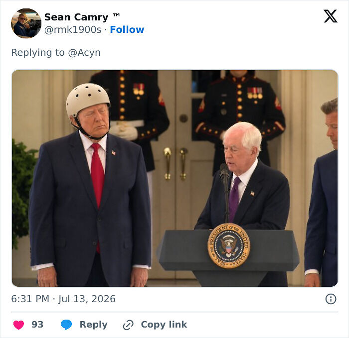 Trump Beams After He’s Gifted “Special Helmet,” But The Mockery Is Instantaneous And Hilarious Trump Beams After He’s Gifted “Special Helmet,” But The Mockery Is Instantaneous And Hilarious