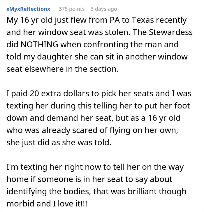 Woman Shuts Down Entitled Seat Thief In A Hilariously Unhinged Way: “Plane Seat Bandit Finally Happened To Me” Woman Shuts Down Entitled Seat Thief In A Hilariously Unhinged Way: “Plane Seat Bandit Finally Happened To Me”