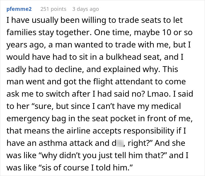 Woman Shuts Down Entitled Seat Thief In A Hilariously Unhinged Way: “Plane Seat Bandit Finally Happened To Me” Woman Shuts Down Entitled Seat Thief In A Hilariously Unhinged Way: “Plane Seat Bandit Finally Happened To Me”