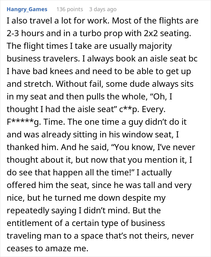 Woman Shuts Down Entitled Seat Thief In A Hilariously Unhinged Way: “Plane Seat Bandit Finally Happened To Me” Woman Shuts Down Entitled Seat Thief In A Hilariously Unhinged Way: “Plane Seat Bandit Finally Happened To Me”
