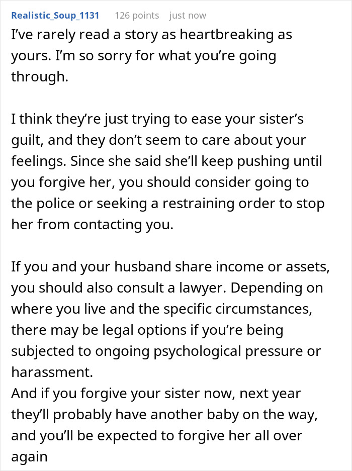 Woman Turns Sister’s Life Upside Down, Can’t Believe She Won’t Forgive Her: “She’ll Never Suffer Enough” Woman Turns Sister’s Life Upside Down, Can’t Believe She Won’t Forgive Her: “She’ll Never Suffer Enough”