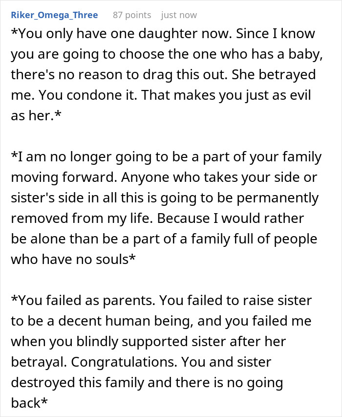 Woman Turns Sister’s Life Upside Down, Can’t Believe She Won’t Forgive Her: “She’ll Never Suffer Enough” Woman Turns Sister’s Life Upside Down, Can’t Believe She Won’t Forgive Her: “She’ll Never Suffer Enough”