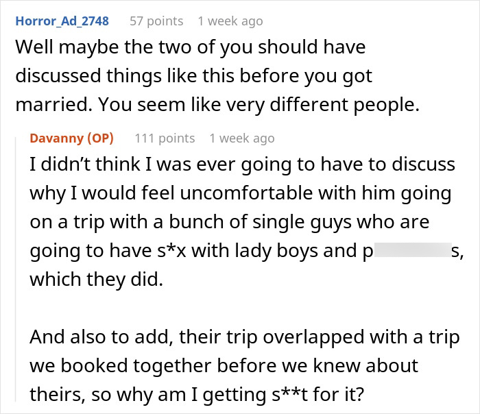 Guy Wants Marriage At Home And Single-Guy Trips To Thailand With Pals, Wife Says He Can&rsquo;t Have Both