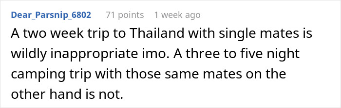 Guy Wants Marriage At Home And Single-Guy Trips To Thailand With Pals, Wife Says He Can&rsquo;t Have Both