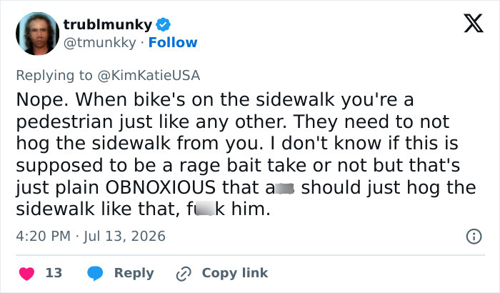 Cyclist Karen Tries To Shame Man Just For Walking His Dogs On The Sidewalk, But It Epically Backfires Cyclist Karen Tries To Shame Man Just For Walking His Dogs On The Sidewalk, But It Epically Backfires