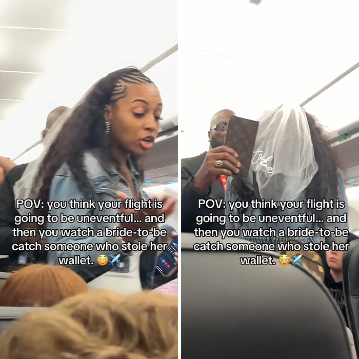 Bride-To-Be Praised For Confronting Woman Mid-Flight After Wallet Goes Missing, Getting Her Kicked Off Plane Bride-To-Be Praised For Confronting Woman Mid-Flight After Wallet Goes Missing, Getting Her Kicked Off Plane