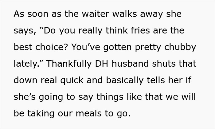 Aunt Uses Family Dinner To Insult Nephew’s Pregnant Wife, Says Her Weight Must Be Turning Him Off Aunt Uses Family Dinner To Insult Nephew’s Pregnant Wife, Says Her Weight Must Be Turning Him Off