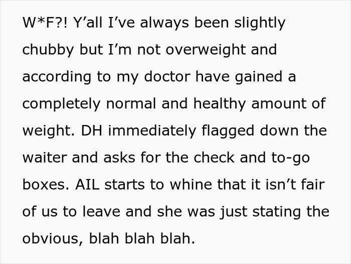 Aunt Uses Family Dinner To Insult Nephew’s Pregnant Wife, Says Her Weight Must Be Turning Him Off Aunt Uses Family Dinner To Insult Nephew’s Pregnant Wife, Says Her Weight Must Be Turning Him Off