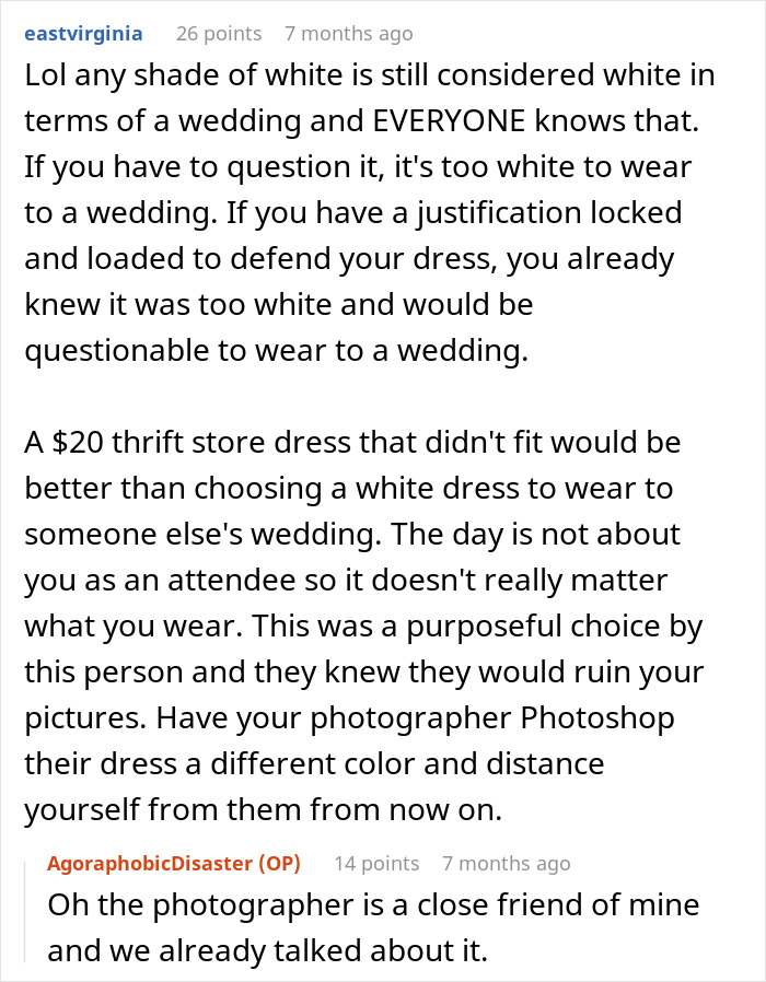 Wedding Guest Claims She Had “Nothing Else To Wear,” Bride Isn’t Buying Her Excuse Wedding Guest Claims She Had “Nothing Else To Wear,” Bride Isn’t Buying Her Excuse